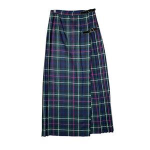 Vintage Mosbrook Mackenzie Tartan Plaid Skirt Women's S? Pleated Wool Wrap Kilt
